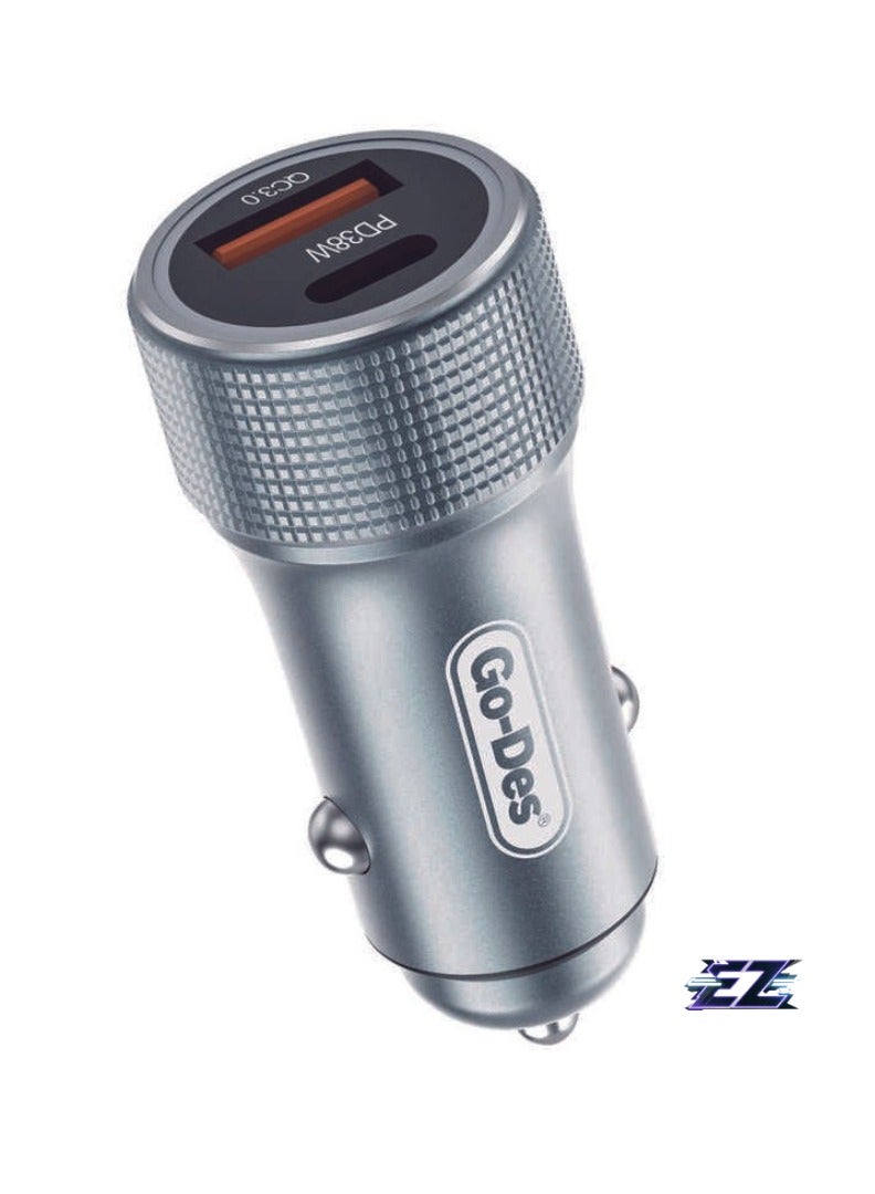 ELTRAZONE Car Charger – Fast Charging USB-A & USB-C Ports for iPhone, Android & More | Dual Charging Ports | 36W Quick Charge | Compact & Portable Design | Universal Compatibility for All Smartphones and Devices - Image 1