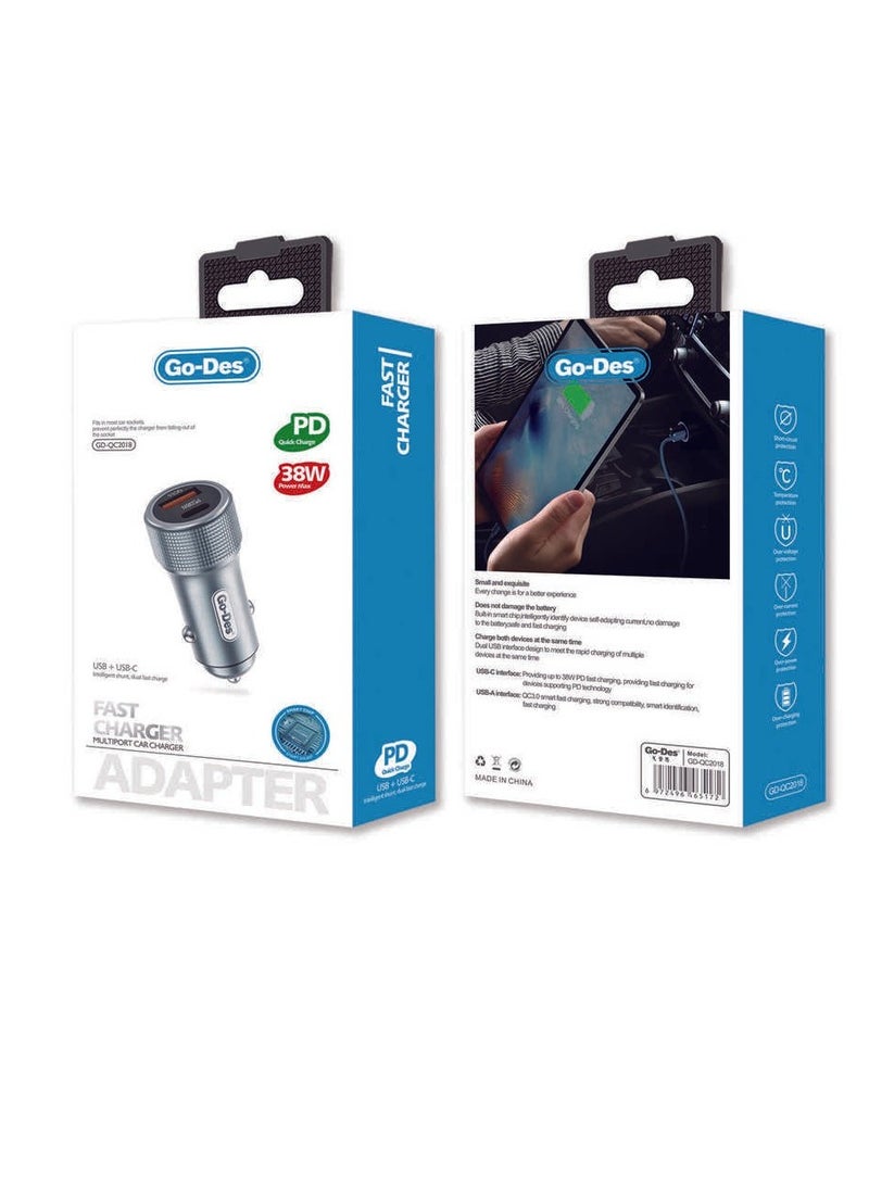 ELTRAZONE Car Charger – Fast Charging USB-A & USB-C Ports for iPhone, Android & More | Dual Charging Ports | 36W Quick Charge | Compact & Portable Design | Universal Compatibility for All Smartphones and Devices - Image 2