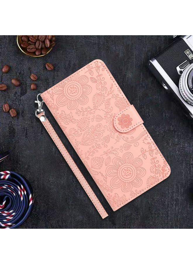 Zaboon Case For iPhone 11 Pro Floral Embossed Pattern Leather Phone Case - Image 2