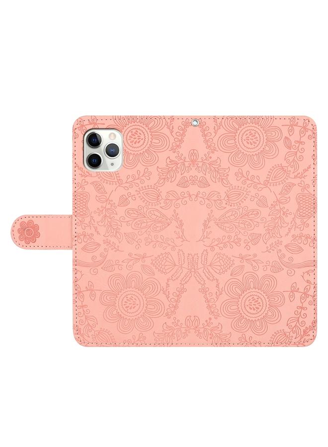 Zaboon Case For iPhone 11 Pro Floral Embossed Pattern Leather Phone Case - Image 5