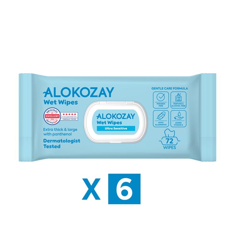 Alokozay Baby Wet Wipes Ultra-Sensitive Without Perfume 6 x 72 Wipes - Image 2