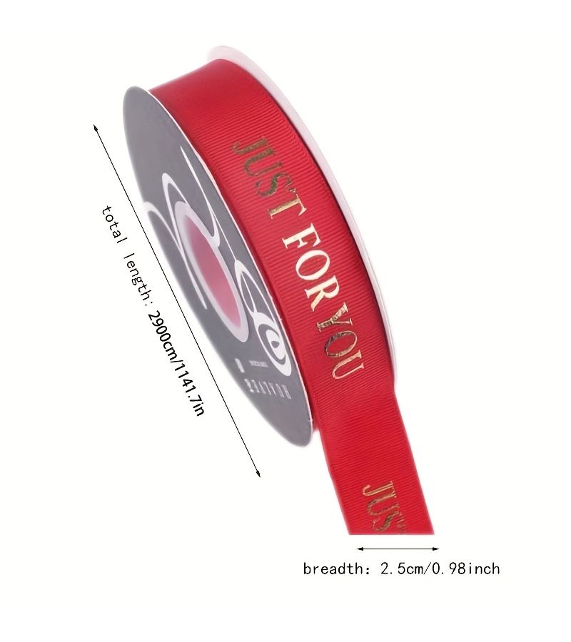 1 Roll Black Elegant Ribbon With Golden Letter For You Print Durable Polyester For Gift Wrapping Floral Arrangements Christmas Valentine Day Birthdays Festive Occasions - Image 2