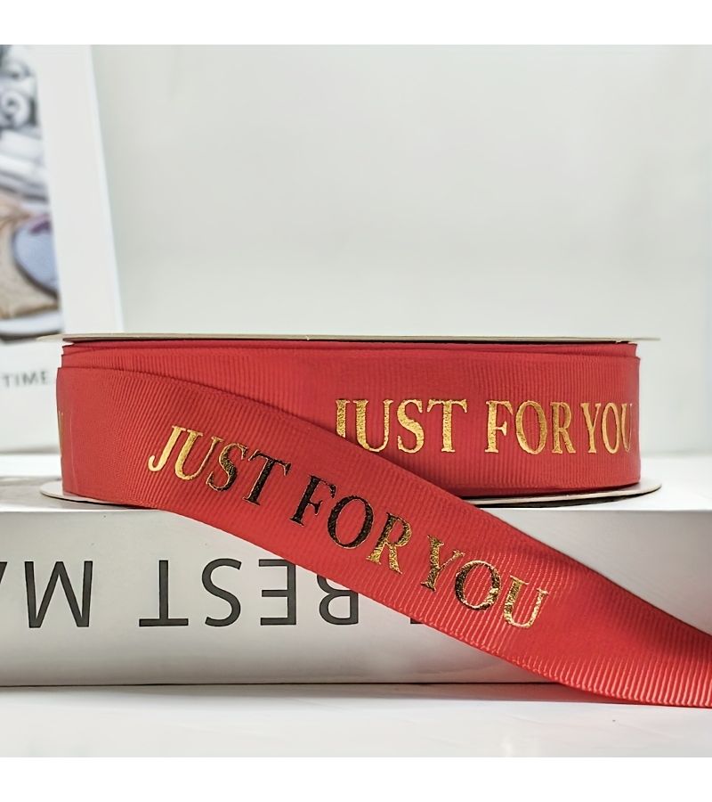 1 Roll Black Elegant Ribbon With Golden Letter For You Print Durable Polyester For Gift Wrapping Floral Arrangements Christmas Valentine Day Birthdays Festive Occasions - Image 4