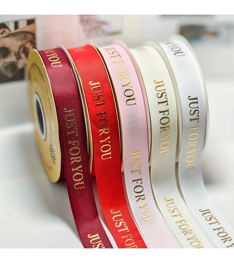 1 Roll Black Elegant Ribbon With Golden Letter For You Print Durable Polyester For Gift Wrapping Floral Arrangements Christmas Valentine Day Birthdays Festive Occasions - Image 5