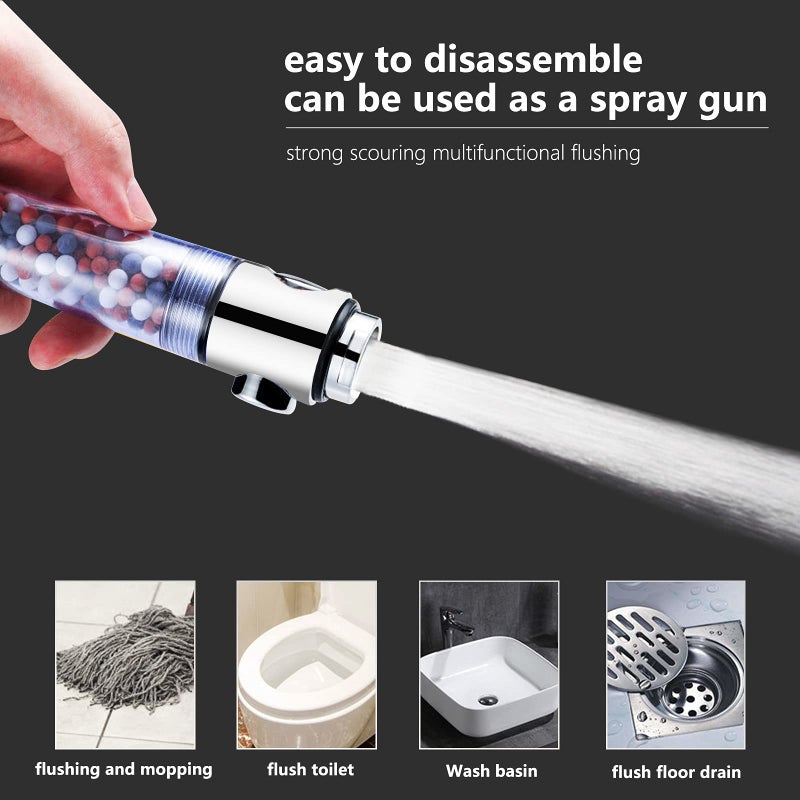 REHAVE Jetting Shower Head, Modern Style, 3 Mode Shower Sprayer, High Pressure, Polished Finish, ABS Material, Mineral Stone Beads, 1 Spray Setting, 1.5" Diameter - Image 3