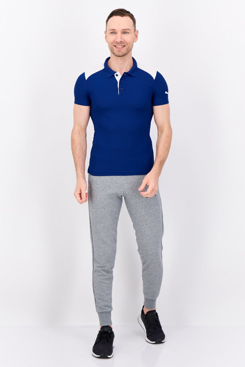 PUMA Men Sportswear Fit Short Sleeves Training Polo Shirt, Blue/White  - Image 4