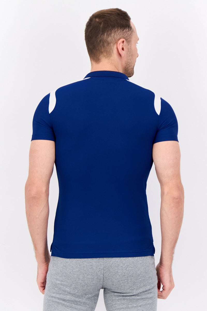 PUMA Men Sportswear Fit Short Sleeves Training Polo Shirt, Blue/White  - Image 3