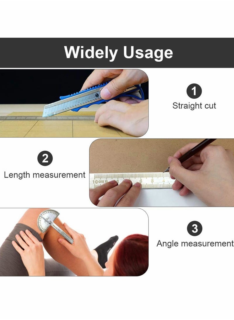 KASTWAVE - Angle Protractor Angle Finder Ruler, Stainless Steel Protractor 180 Degrees Angle Ruler, Universal Goniometer Angle Finder Tool for Carpenter Painting Drawing Measuring (10 cm/ 3.94 Inch) - Image 1