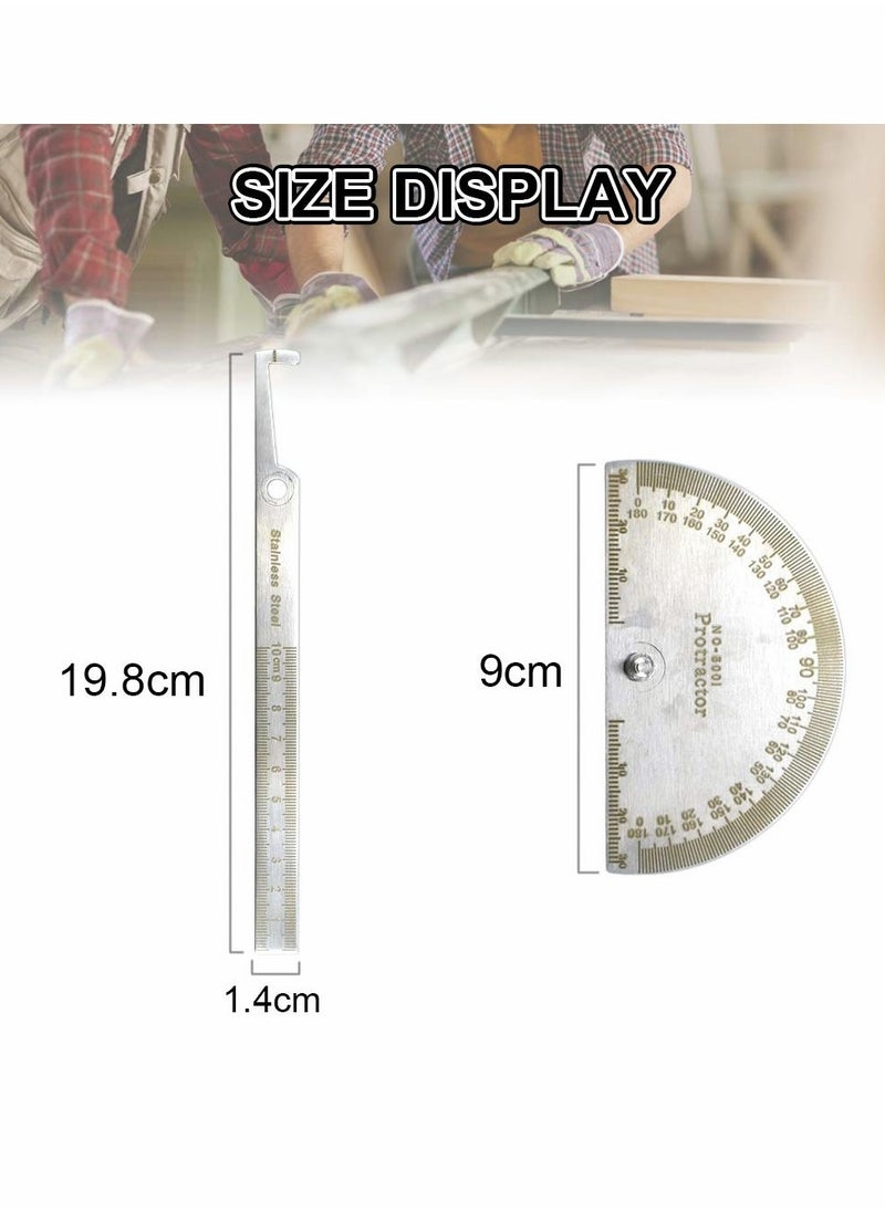 KASTWAVE - Angle Protractor Angle Finder Ruler, Stainless Steel Protractor 180 Degrees Angle Ruler, Universal Goniometer Angle Finder Tool for Carpenter Painting Drawing Measuring (10 cm/ 3.94 Inch) - Image 1