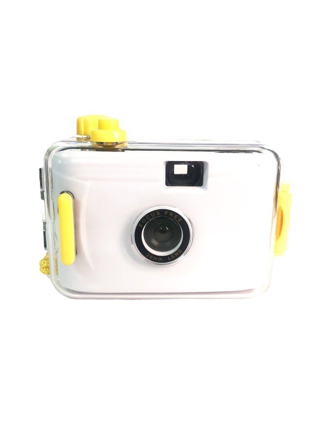 Red Yellow Shell Ins Film Camera Retro Film Can Take Pictures Waterproof Camera For Best Friend Special Birthday Gift-Color:White Yellow Shell  - Image 1