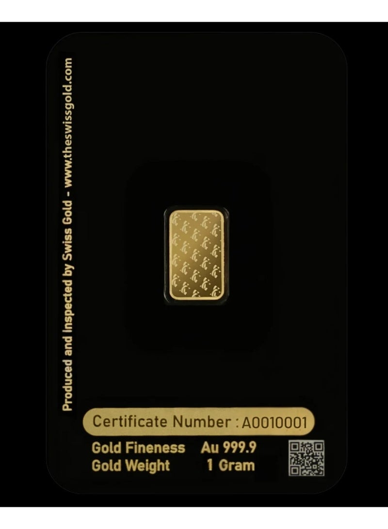 سويس جولد قالب ذهب عيار 999.9 وزن 1 جرام - Image 2