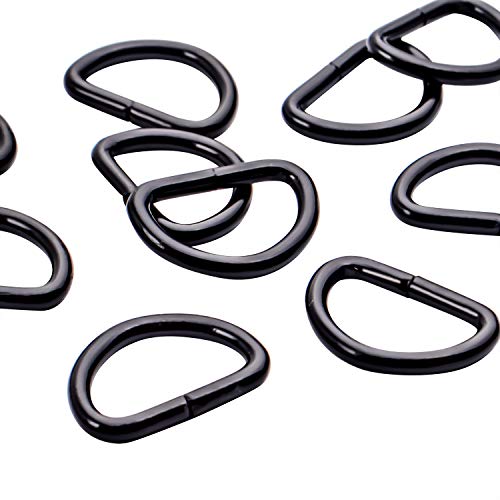 BronaGrand 100 Pieces 1/2inch Metal Non Welded Black D Ring Buckles D-Ring Loop for Handbag Purse Clothes DIY Accessories - Image 3