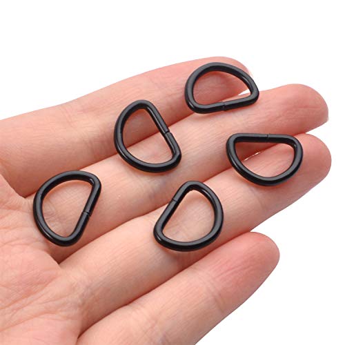 BronaGrand 100 Pieces 1/2inch Metal Non Welded Black D Ring Buckles D-Ring Loop for Handbag Purse Clothes DIY Accessories - Image 4