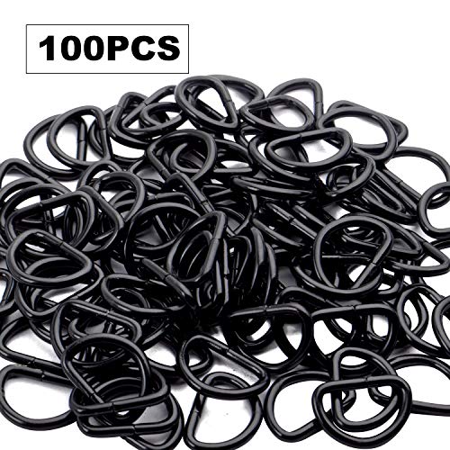 BronaGrand 100 Pieces 1/2inch Metal Non Welded Black D Ring Buckles D-Ring Loop for Handbag Purse Clothes DIY Accessories - Image 2