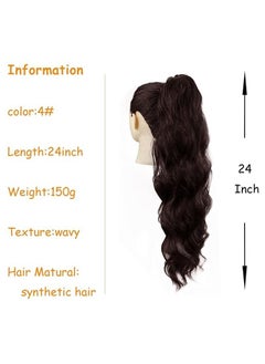 24 Inch Long Body Wave Ponytail hair Extension Synthetic Heat Resistant Wrap Around Drawstring Curly Wavy Ponytail Hairpieces for Women (4#) - pzsku/Z3EC2F9330B2E53724926Z/45/_/1682013055/846763e0-a263-4ab8-8fed-37554c215b79