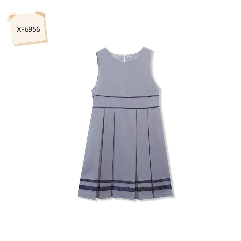 Children'S School Uniform Skirt Girls' Short Skirt Navy Blue School Uniform Skirt Anti-Glare Pleated Skirt Cotton Student Dress - Image 1