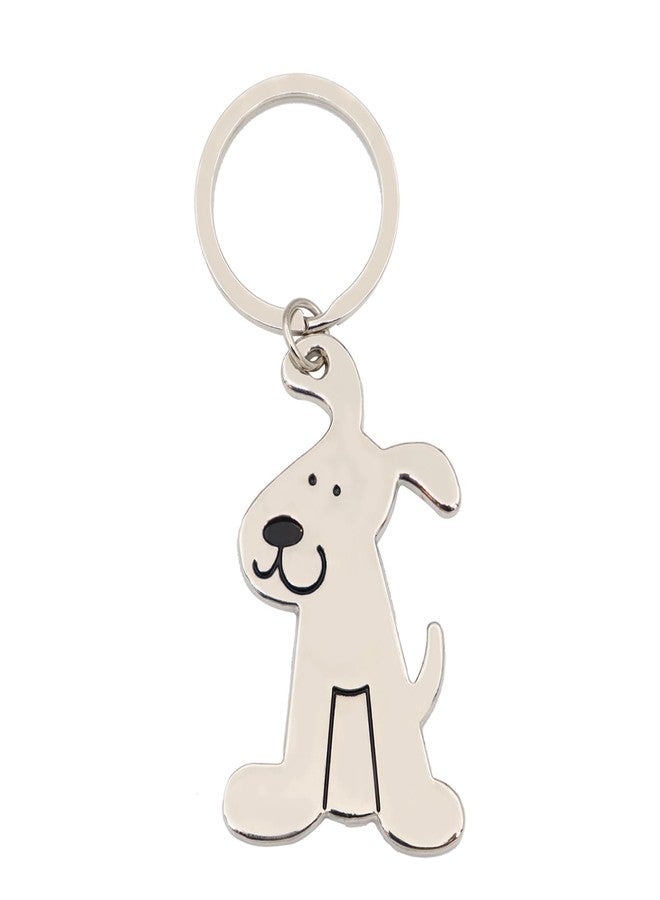 Elechobby Dog Keychain Lovely Puppy Key Ring,Cute Pet Animal Keychain Decor Metal Keyring Portable Gift for Dog Lovers（3 Styles） (Silver02) - Image 1