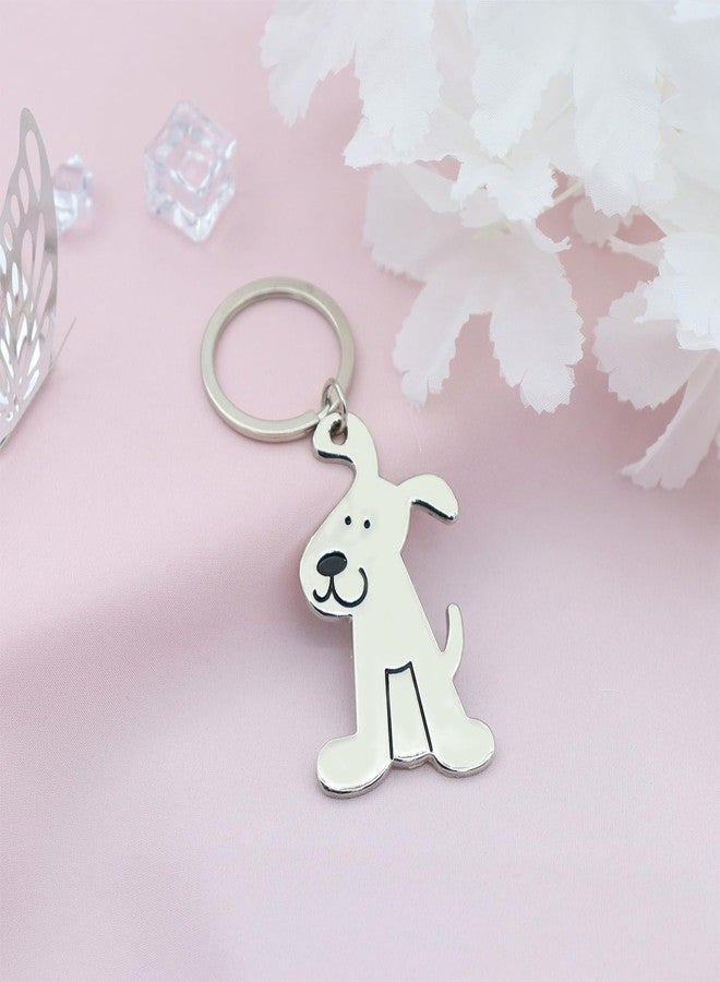 Elechobby Dog Keychain Lovely Puppy Key Ring,Cute Pet Animal Keychain Decor Metal Keyring Portable Gift for Dog Lovers（3 Styles） (Silver02) - Image 5