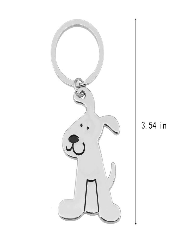 Elechobby Dog Keychain Lovely Puppy Key Ring,Cute Pet Animal Keychain Decor Metal Keyring Portable Gift for Dog Lovers（3 Styles） (Silver02) - Image 3