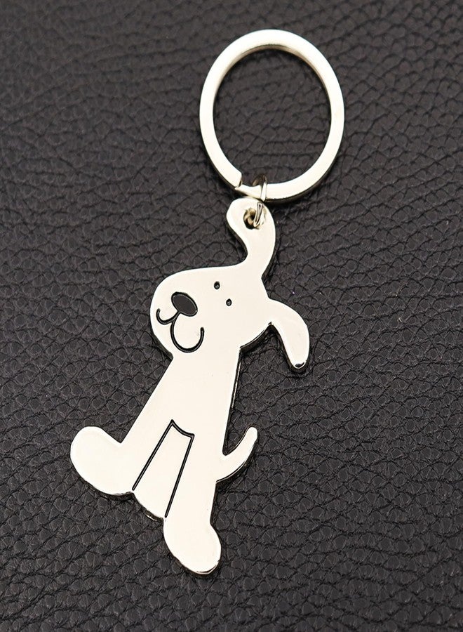 Elechobby Dog Keychain Lovely Puppy Key Ring,Cute Pet Animal Keychain Decor Metal Keyring Portable Gift for Dog Lovers（3 Styles） (Silver02) - Image 4