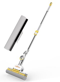 Zalcoon PVA Sponge Mop, Telescopic Handle Quadruple Roller| 1 Extra Super Absorbent PVA Sponge Refill | Household Cleaning Tool |Best for Kitchen, Tiles, Multi-Surface Hard Floor (1+1)  - Image 1