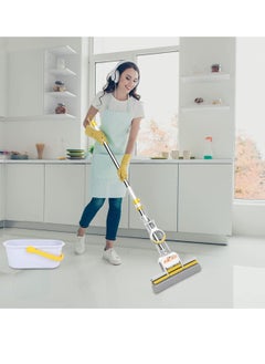 Zalcoon PVA Sponge Mop, Telescopic Handle Quadruple Roller| 1 Extra Super Absorbent PVA Sponge Refill | Household Cleaning Tool |Best for Kitchen, Tiles, Multi-Surface Hard Floor (1+1)  - Image 5