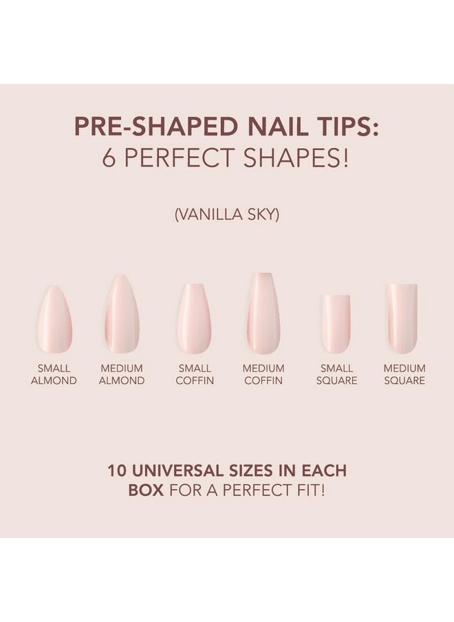 KIARA SKY - Professional Nails *New* Cover Gelly Tip Case Soft Gel Nail Extensions (Short Almond - Vanilla Sky) - Image 1