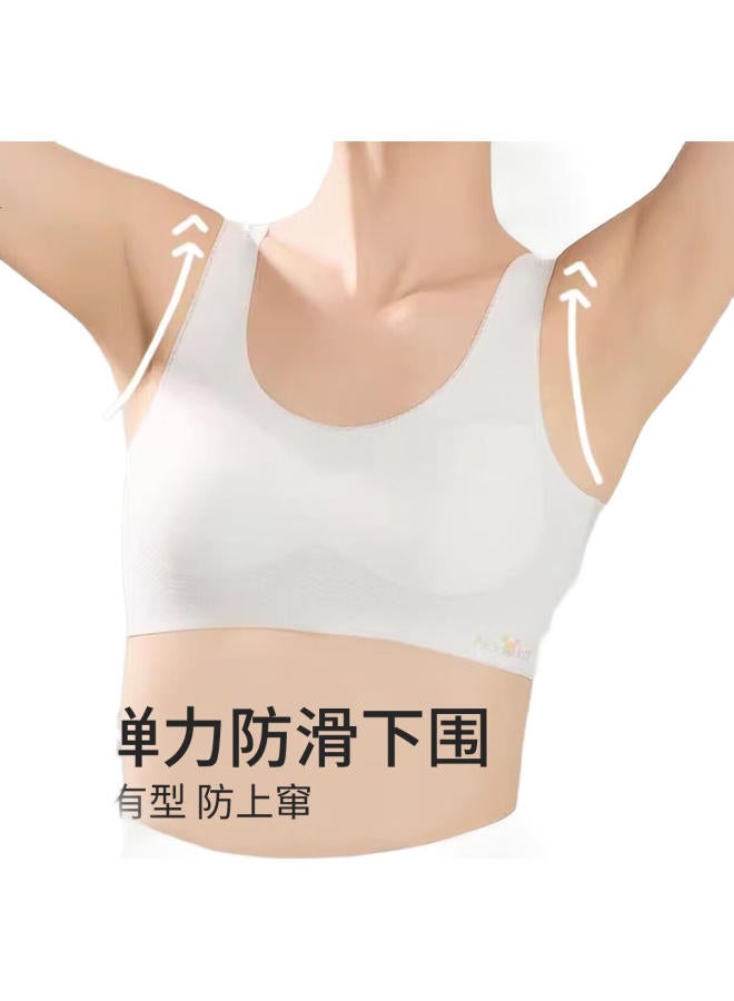 Modal Girls' Seamless Developmental Period Girls' Camisole For Primary And Middle School Students Adolescence Big Children Bra White - Image 2