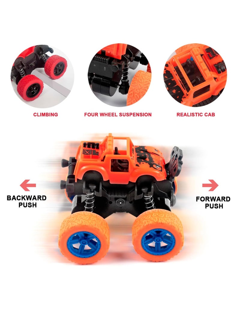 Bukela 4 Pack Monster Trucks Toys with Graffiti Design - Friction Powered Kids Vehicles for Boys & Girls Ages 3+, Durable Outdoor Toy Cars for Birthday Gifts (4 Colors)  - Image 4