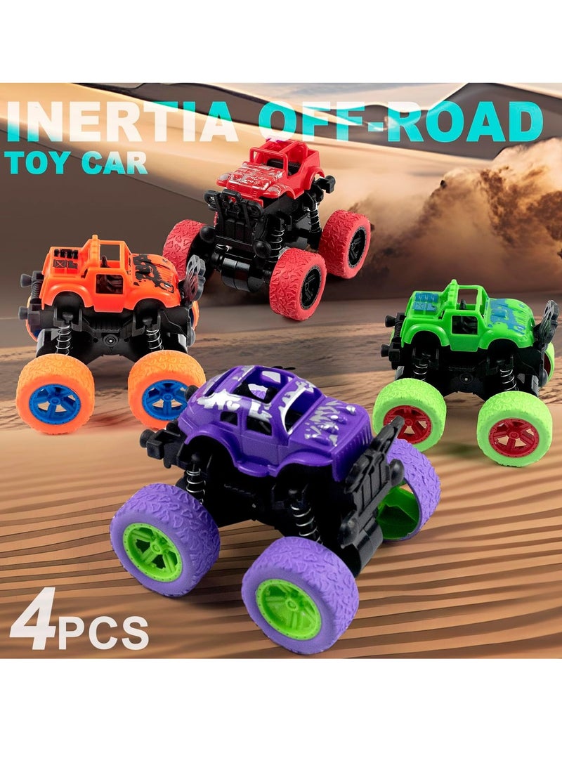 Bukela 4 Pack Monster Trucks Toys with Graffiti Design - Friction Powered Kids Vehicles for Boys & Girls Ages 3+, Durable Outdoor Toy Cars for Birthday Gifts (4 Colors)  - Image 5