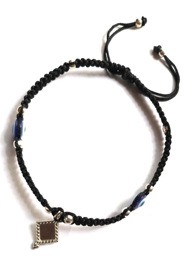 Jyokrish Handmade Adjustable Black Thread hanging choker & 2 blue evil eye Anklet For Women | girls | Payal |Adult |Free Size |Single Leg - Image 1