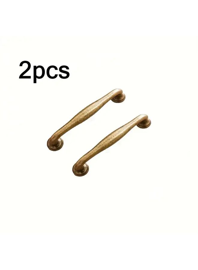 2pcs Antique Bronze Cabinet Handles 96mm Hole Pitch Solid Zinc Alloy Pulls For Kitchen Wardrobe - Image 1