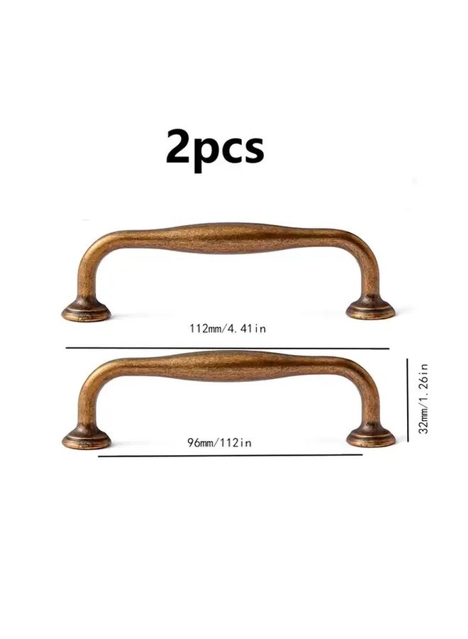 2pcs Antique Bronze Cabinet Handles 96mm Hole Pitch Solid Zinc Alloy Pulls For Kitchen Wardrobe - Image 3