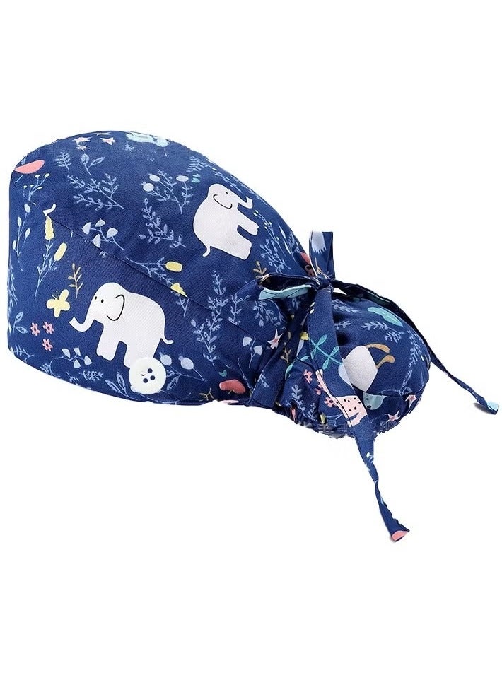 Pack of 3 Surgical Caps for Female and Male  Cotton Nursing Cap  Working Cap Adjustable Cotton Working Hats Sweatband Cotton Ponytail Holder  Long Hair Head Covers Hair Caps Nurse hat with buttons - Image 5