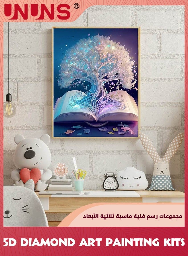UNUNS 5D Diamond Painting Kits For Adults,DIY Diamond Art White Tree of Life Diamond Painting Full Drill Beginners Craft Kits for Home Wall Decor Gifts,15.7x11.8 inch(30x40cm)  - Image 2