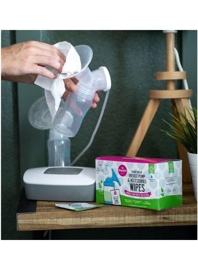 dapple مناديل مضخة الثدي دابل للأطفال، مضادة للحساسية ومصنوعة من النباتات، تزيل بقايا الحليب، لا تترك طعم، فردية، خالية من العطور، 30 قطعة - Image 3