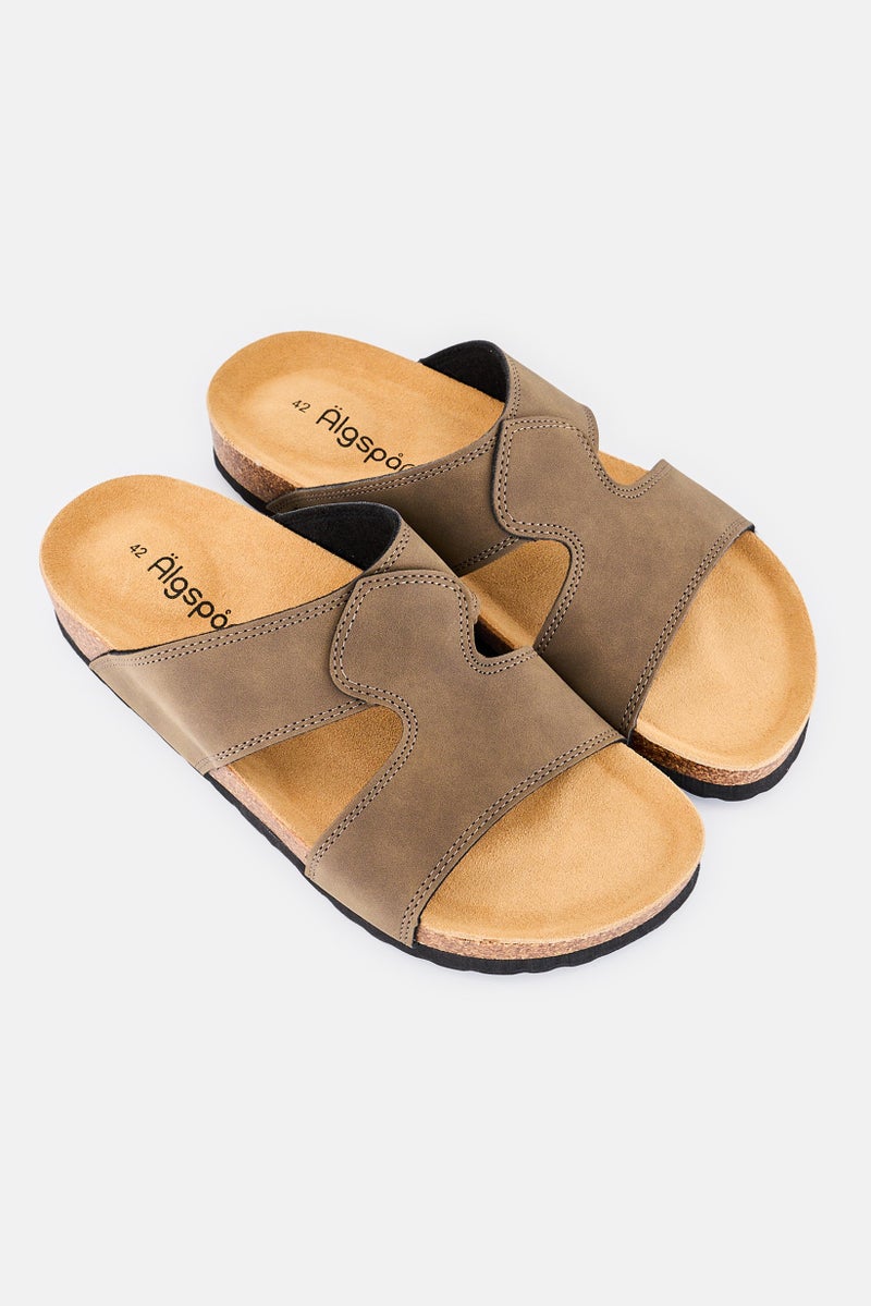 Algspar Men Slip On Cork Sandals, Brown - Image 2
