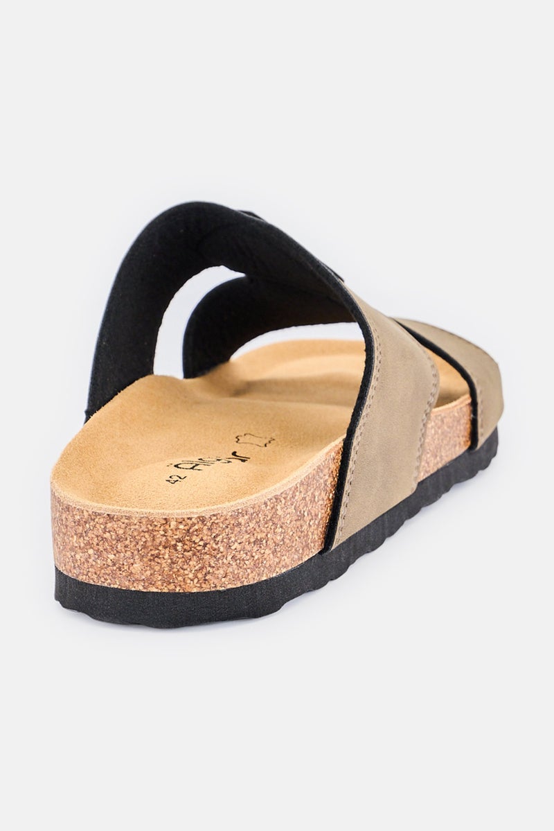 Algspar Men Slip On Cork Sandals, Brown - Image 3