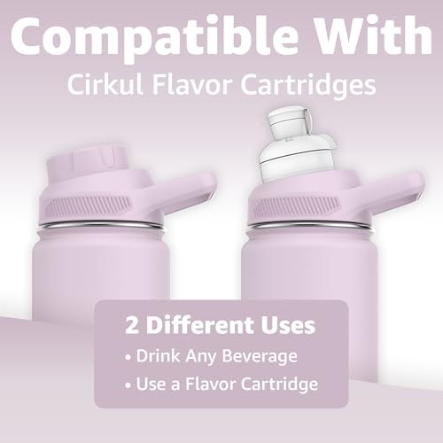 Chill Oasis Water Bottle Compatible With Popular Flavor Cartridges BPA Free Leak Proof DoubleWalled Vacuum Insulated Stainless Steel and Dishwasher Safe Cold for 24 Hours Lavender 12oz - Image 3