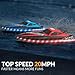 VOLANTEXRC RC Boat 20MPH Fast Remote Control Boat for Adults 24Ghz Toy Boat for Pools and Lake with 2 Rechargeable Batteries Toys Gifts for Adults Red - Image 2