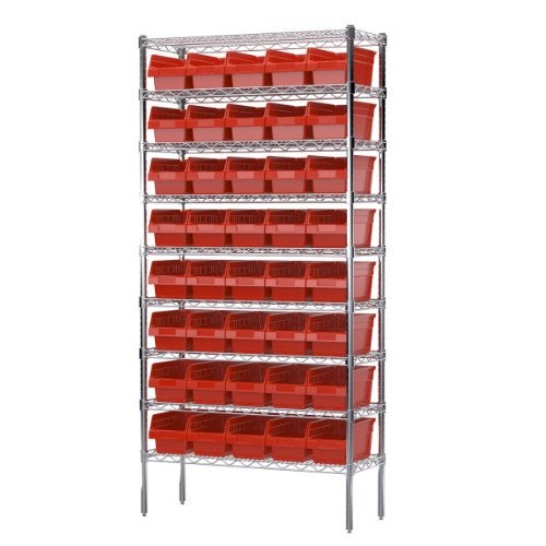 Akro-Mils 30090 Plastic Nesting ShelfMax Storage Bin Box, (12-Inch x 6-Inch x 6-Inch), Red, (10-Pack) - Image 3