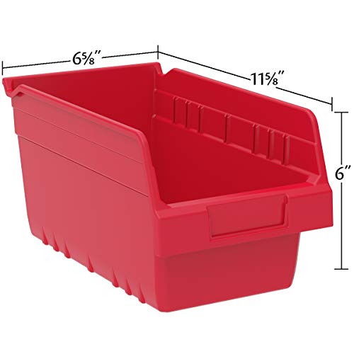 Akro-Mils 30090 Plastic Nesting ShelfMax Storage Bin Box, (12-Inch x 6-Inch x 6-Inch), Red, (10-Pack) - Image 4