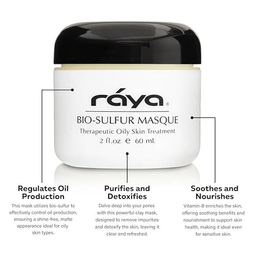 Raya Bio-Sulfur Masque (708) | Facial Clay Mask for Deep Pore Cleansing, Exfoliating Face Pack for Oily, Break-Out Skin | Vitamin-B and Bio Sulfur Formula to Control Oiliness | Skincare Face Mask - Image 3