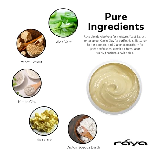 Raya Bio-Sulfur Masque (708) | Facial Clay Mask for Deep Pore Cleansing, Exfoliating Face Pack for Oily, Break-Out Skin | Vitamin-B and Bio Sulfur Formula to Control Oiliness | Skincare Face Mask - Image 2
