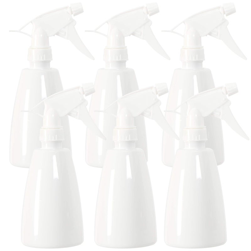 Youngever 6 Pack Empty Plastic Spray Bottles, White Spray Bottles for Hair and Cleaning Solutions (12 Ounce) - Image 1
