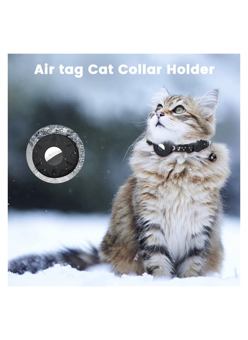 KASTWAVE - Cat Collar for Airtag, Refective Collar for Cat with Safety Buckle and Waterproof for Air Tag Holder in 3/8" Width, Cat Collar Compatible with Apple Airtag for Cat Dog Kitten Puppy - Image 1