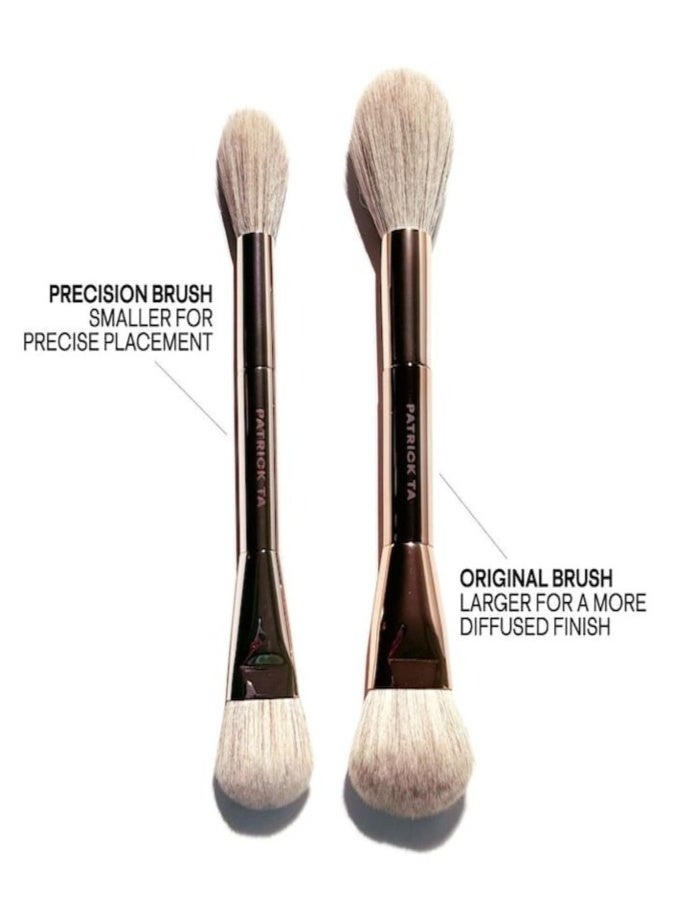 Patrick Ta Dual-Ended Precision Blush Brush – Professional Angled & Tapered Face Brush for Perfect Blush Application - Image 2