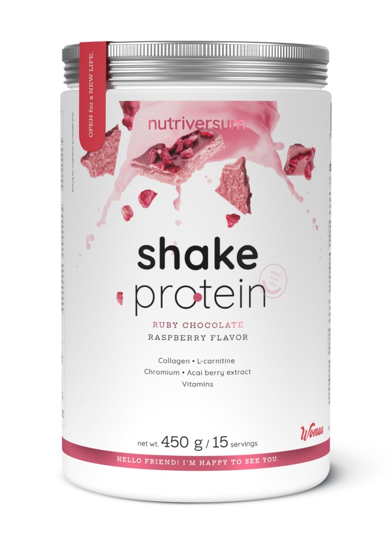 Nutriversum Shake Protein Ruby Chocolate Raspberry Flavor 450g 15 Serving - Image 1