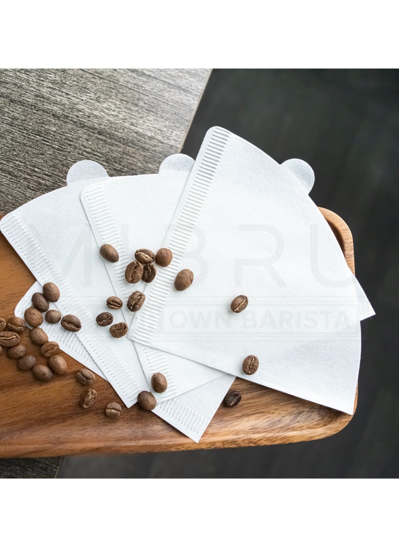 ميبرو - فلاتر قهوة v60 عدد 100 فلتر مقاس 02 حجم كبير ابيض - Image 1
