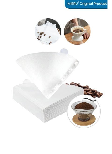 100 Piece Coffee Paper Filter V60 Size 02 White